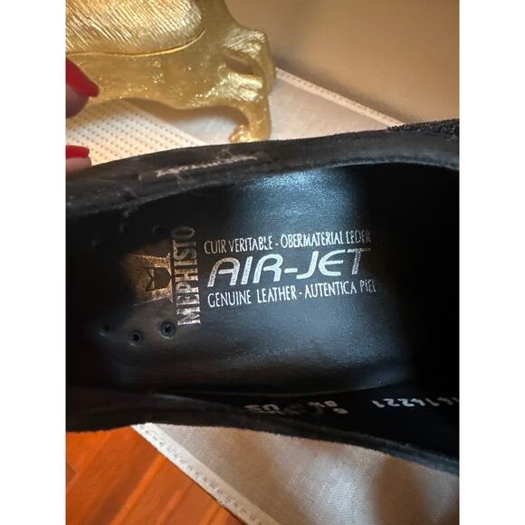 Mephisto Graziella Black Suede Wedge Size 8.5 Air-Jet Comfort - Picture 8 of 8